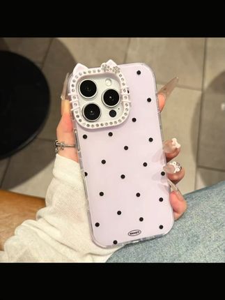 ins风满屏波点kitty猫镜头适用iPhone16手机壳15promax简约14/13#ins风手机壳 #kitty猫手机壳 #iPhone手机壳 #简约手机壳 #可爱手机壳