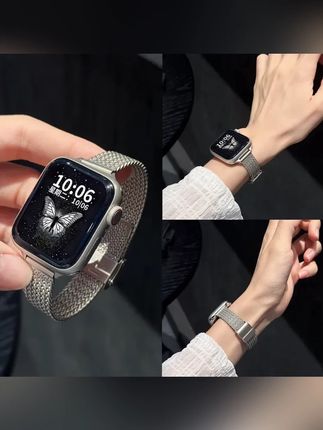爱心纹表带适用于iwatch手表S10不锈钢s11applewatch苹果s9s8腕带#苹果手表表带 #爱心纹表带 #不锈钢腕带 #时尚搭配 #数码配件