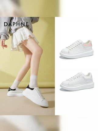 Daphne/达芙妮琥珀流光风真皮小白鞋2025秋爆款厚底增高休闲女鞋 #秋冬爆款 #增高小白鞋 #真皮休闲鞋