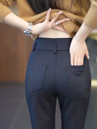 2025早秋新款针织牛仔休闲微喇裤女遮肉显瘦不挑人时尚百搭喇叭裤#早秋新款 #女款喇叭裤 #遮肉显瘦 #时尚百搭 #针织牛仔裤