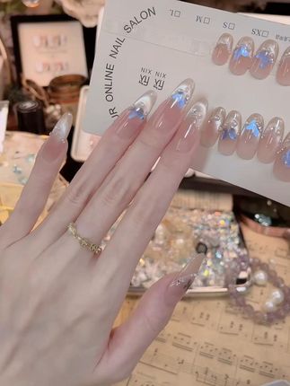 猫眼蝴蝶- painted clear bow 纯手工穿戴甲 10片装#超好看的美甲 #仙女必备 #美出高级感 #首饰分享 #精致女人必备