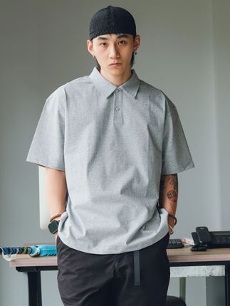 PrintsCrew 250克COOLMAX吸湿速干POLO衫翻领宽松纯色短袖T恤男士#品质男装 #短袖t恤 #夏季新款 #男生穿搭