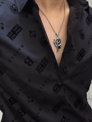 不锈钢吊坠 凤凰火焰百搭街头潮男时尚个性项链复古做旧小众设计#不锈钢项链 #凤凰火焰项链 #个性项链 #街头潮男 #复古项链