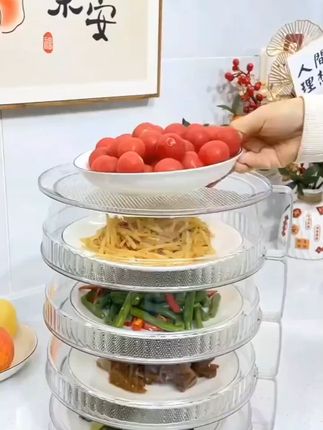透气盖菜罩夏季家用厨房用餐桌饭菜防尘多层收纳轻奢透明保温神器#透气盖菜罩 #厨房神器 #饭菜防尘 #多层收纳罩 #透明盖菜罩