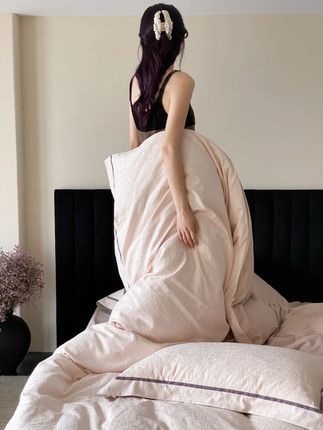 纯棉四件套 杜桑25秋冬新品全棉纯棉四件套提花工艺简约风床笠床品学生三件套#纯棉四件套四季可用 #纯棉四件套家纺 #纯棉四件套床上用品 #简约风四件套 #学生三件套床上用品