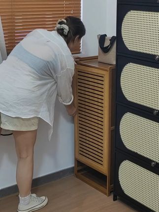 占地小的透气窄鞋柜,轻松搞定收纳,超实用!#鞋柜#鞋架 #鞋柜设计 #鞋架多层简易家用 #收纳整理