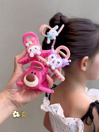 新款儿童卡通抓夹夏季女童后脑勺抓夹女孩彩色可爱甜美发饰盘发夹