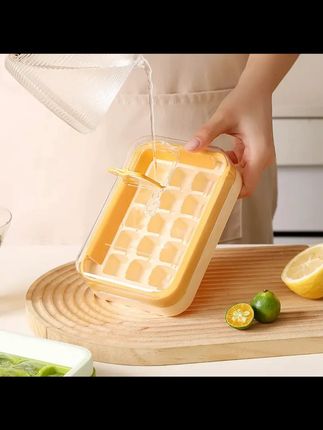 零触注水按压冰格冰块模具家用DIY 制冰器带盖易脱模便携储冻冰盒#按压冰格 #按压冰格模具 #按压冰格冰块 #按压冰格储冰盒 #冰格