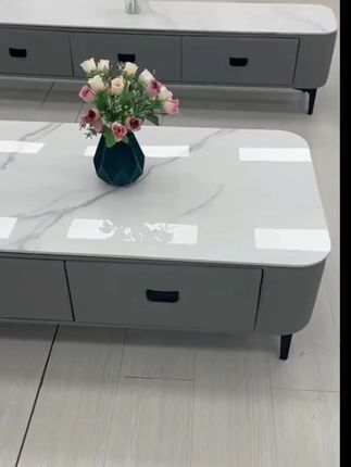 网红岩板茶几电视柜组合茶几现代简约家用长方形实木客厅储物茶桌#网红茶几 #岩板茶几 #电视柜组合 #客厅茶桌 #简约家居