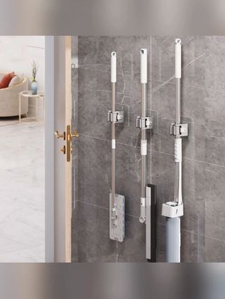 强力拖把壁挂夹扫把挂钩免打孔无痕拖把夹架卫生间厨房浴室置物架#拖把壁挂夹 #免打孔 #无痕收纳 #卫生间置物 #家居好物