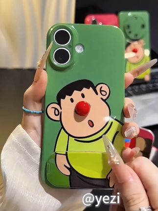 胖虎红鼻子支架适用苹果16手机壳iPhone15小米14女v #胖虎红鼻子支架适用苹果 #手机壳 #仙女必备