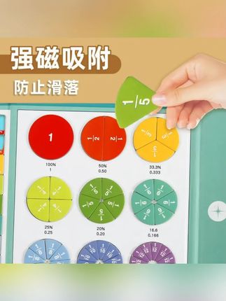 小学分数运算磁性分数盘3d拼图盘纸质游戏演示器 #磁性分数盘  #运算磁性分数盘  #分数盘  #3d拼图盘  #分数拼图盘