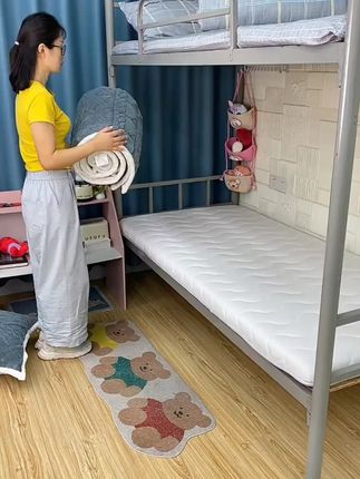 A类保暖牛奶绒提花床垫褥子可水洗防滑床护垫学生加厚软垫宿舍#牛奶绒床垫 #学生宿舍用品 #可水洗床褥 #保暖床护垫 #防滑软垫