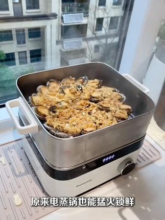 猛火锁鲜电蒸锅,小白也能变大厨!0涂层0塑料,蒸的好吃! #美食 #美食教程 #电蒸锅 #松下电蒸锅 #美食分享