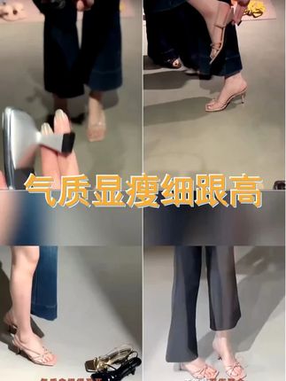 2025夏季新款时尚气质显瘦细跟方头高跟鞋小众设计感裸色露趾凉鞋 #穿出高级感 #夏天穿什么 #夏季美鞋分享 #绝美高跟鞋 #简约搭配