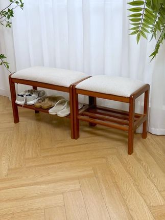 软乎乎的坐垫的换鞋凳谁不爱呀,还能当鞋架,坐着换鞋真的省力又方便#实木家具 #换鞋凳