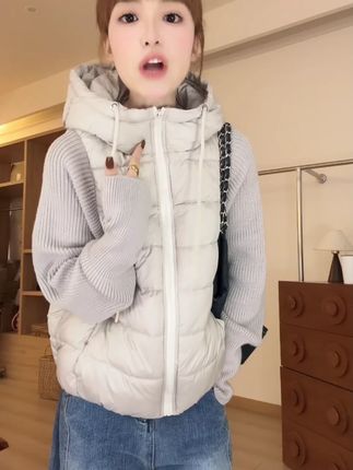 冬季新款小个子百搭休闲韩系连帽棉衣短外套假两件拼接袖棉服 #谁穿谁好看 #棉服 #秋季穿搭 #百搭 #外套