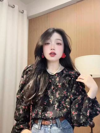法式轻熟风碎花长袖衬衫女减龄泡泡袖上衣气质洋气 #显瘦穿搭 #品质女装 #设计感衬衫 #气质女神 #洋气减龄