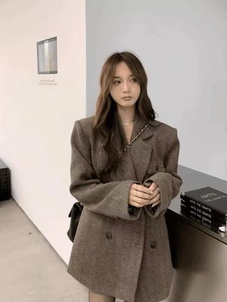 2025新款韩版宽松显瘦西装外套女美拉德穿搭呢子大衣 #ootd穿搭 #今天穿什么 #时髦精 #轻奢女装 #通勤搭配