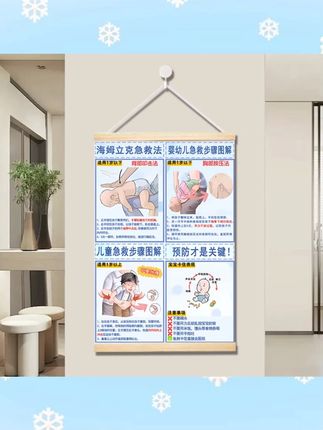 海姆立克急救法挂图家用实用婴儿孩子成人急救安全知识海报挂轴画#海姆立克急救 #急救知识挂图 #家用海报 #安全知识 #急救保障