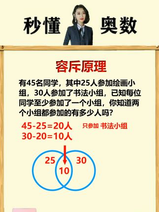 容斥原理，教你一招轻松搞定！ #小学 #数学思维 #数学