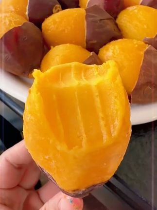 你们见过哪个红薯能烤出糖油 #榴莲蜜薯  #轻食