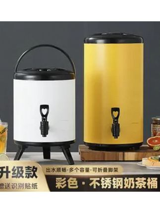 不锈钢双层奶茶桶商用奶茶大容量开水豆浆果汁咖啡饮料凉茶水桶#奶茶桶 #不锈钢奶茶桶 #凉茶桶 #豆浆