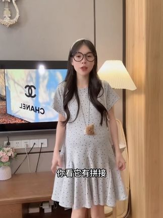 2025夏季新款气质减龄显瘦小个子辣妈时尚显廋波点宽松孕妇连衣裙#显瘦穿搭 #连衣裙 #谁穿谁好看 #穿出高级感 #显瘦遮肉