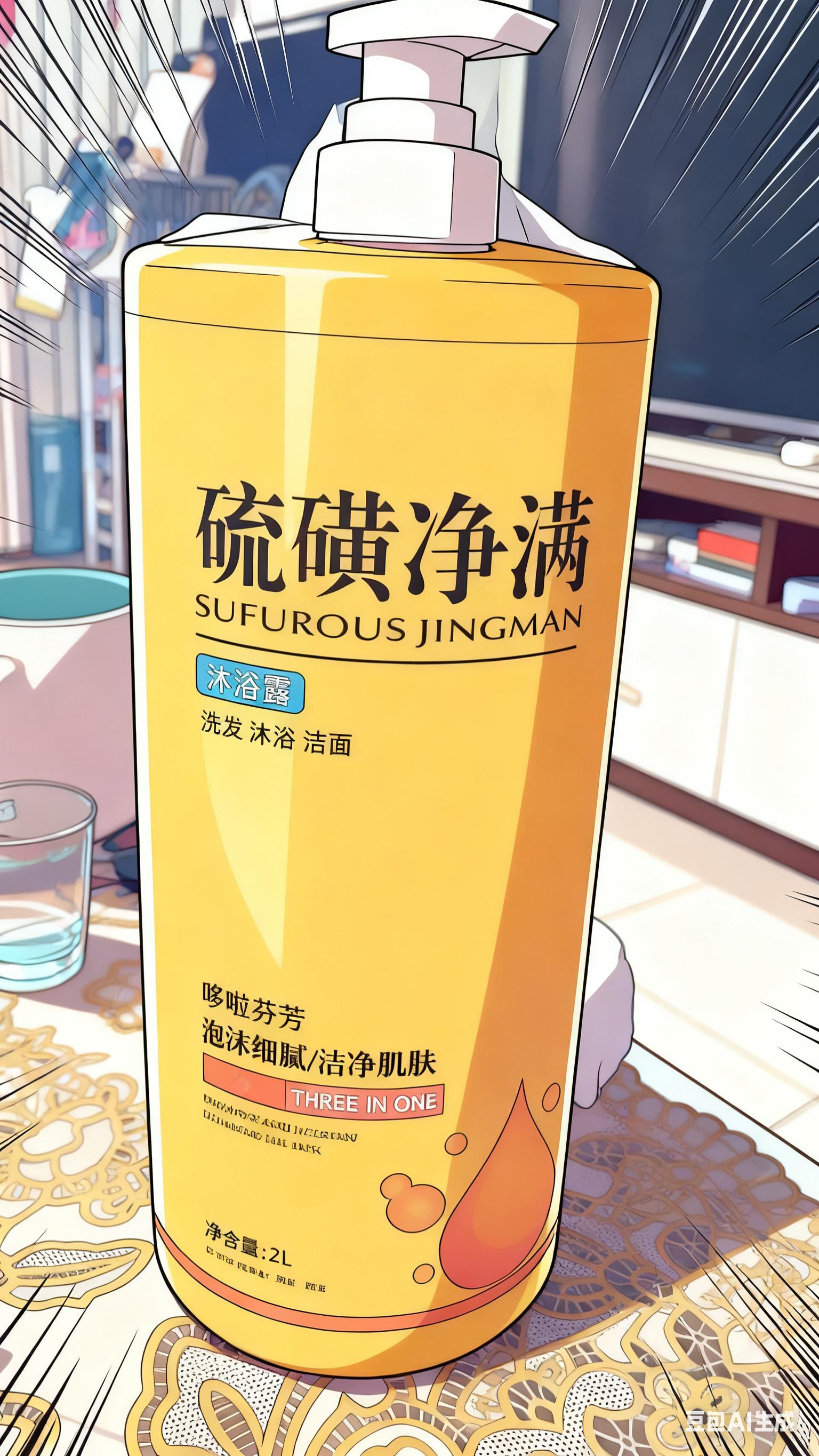 【洗发洁面洗澡三合一】硫磺净爽液体香皂留香滋润养肤大容量家庭装