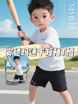 安德玛速干套装也泰绝了✨面料清清凉凉敲透气 滑板、骑车、踢球💨疯玩一整天都干爽不闷汗 活力值直接拉满🔥#高品质童装  #安德玛 #男童穿搭 #潮童穿搭 #潮童必备