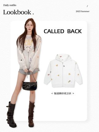 CALLED BACK新款时尚针织百搭休闲饭团熊灰色拉链运动外套!!#ootd穿搭 #谁穿谁好看 #今天穿什么 #卫衣 #calledback
