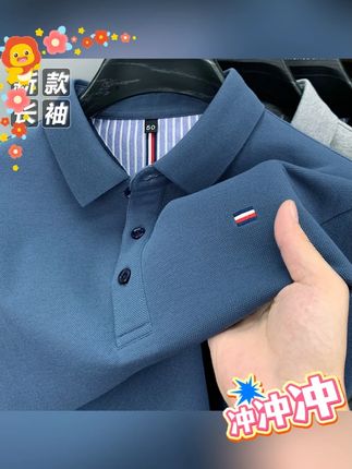 秋冬新款男士长袖T恤休闲翻领高档POLO衫男大码纯色打底上衣男装#长袖T恤 #长袖t恤穿搭 #长袖t恤上衣 #高档POLO衫 #长袖polo衫穿搭