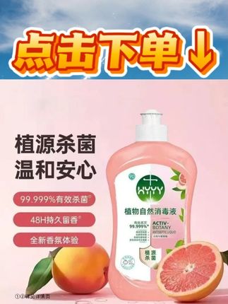 【2瓶装】消毒液洗衣服杀菌多用婴幼儿温和 植物洗衣地板拖地留香