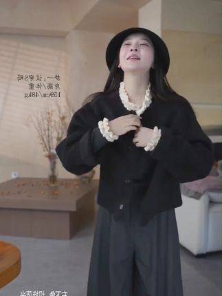 2025秋冬款气木耳领针织衫时尚打底衫休闲风毛针织上衣女H8-52#ootd穿搭 #今天穿什么 #高级感 #又美又飒 #通勤搭配