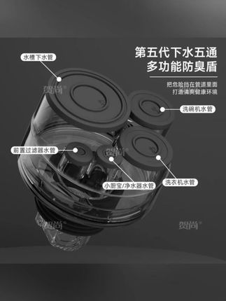 贺尚卫生间套装止逆阀五通密封塞防臭地漏下水管厨房下水管套装~ #厨房下水管套装 #下水管套装 #防臭地漏 #家装卫浴 #好物推荐🔥