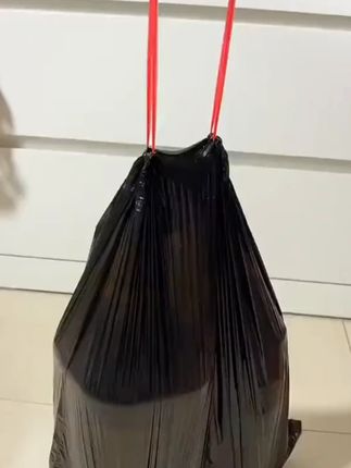 【75只装】手提式垃圾袋子穿绳加厚家用宿舍塑料袋厨房抽绳式垃圾袋#垃圾袋手提式 #加厚垃圾袋手提
