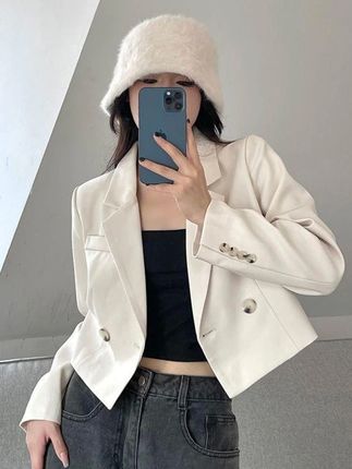 黑色短款小个子西装外套女2025秋季新款高级感气质韩版百搭西服#显高显瘦显气质 #西装外套 #品质女装 #穿出自己的风格 #韩系穿搭