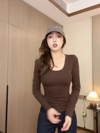 领打底衫女秋冬新款圆领内搭长袖t恤修身显瘦低领上衣 #ootd穿搭 #时髦精 #显瘦 #通勤搭配 #轻奢女装