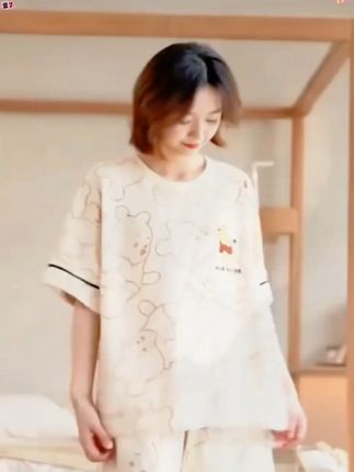 博卡奇夏季纯棉睡衣女款爆款2025新款短袖可外穿全棉家居服薄款,博卡奇夏季纯棉睡衣女款爆款2025新款短袖可外穿全棉家居服薄款女士短袖睡衣推荐 女士短袖家居服 短袖短裤睡衣 女士短袖短裤家居服 睡衣套装 #夏季睡衣 #纯棉家居服 #可外穿睡衣
