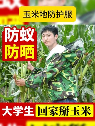 农民伯伯的又一伟大的发明 防护服 #农村 #农民 #农业 #玉米地防护服 #好物分享 干农活农村玉米地干活专用帽子防护帽防虫防眯眼防刮脸掰玉米苞谷
