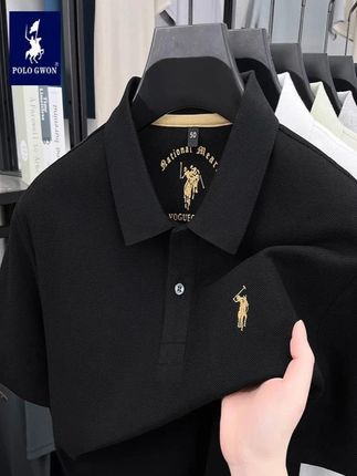 POLOGWON保罗夏季男士POLO衫100%纯棉薄款商务透气短袖翻领T恤衫#polo衫 #品质男装 #男装 #面料柔软舒适