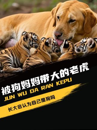 被狗妈妈带大的老虎,长大会认为自己是狗吗?物种基因决定什么? #科普  #涨知识 #动物 #内容启发搜索#保护动物