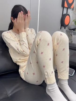 少女秋衣秋裤套装青少年内衣纯棉薄款青春期学生保暖莱卡棉打底衫#内裤