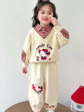 女童秋装套装2025新款3-6岁幼儿园潮款小童女宝春秋季洋气两件套#女童秋装 #幼儿园套装 #女童服饰 #秋装新款 #洋气两件套