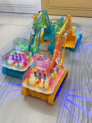 这个挖掘机也太吸引人了,透明的齿轮转动 炫彩的灯光、音乐,还边走路边挖掘,太好玩了吧!#电动玩具 #电动齿轮挖掘机 #儿童玩具 #挖掘机