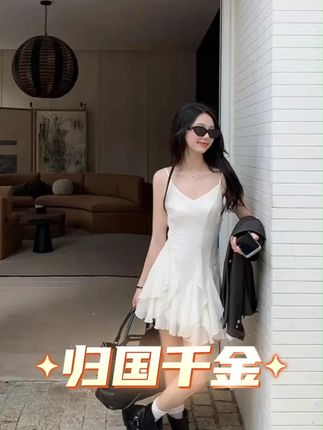 切糕自制【归国千金】小个子秋季女气质设计感小白裙短款连衣裙 #ootd穿搭 #穿出高级感 #显瘦连衣裙 #小个子切糕教穿搭 #搭配技巧