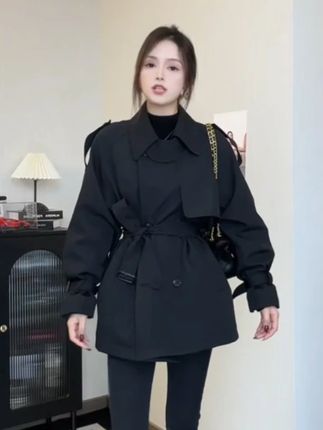 #羽绒服 短款冬季新款风衣女白鸭绒收腰含羽绒内胆气质翻领羽绒服外套#秋冬穿搭 #羽绒大衣 #高级感穿搭 #小个子穿搭