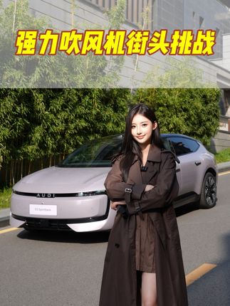 挑战用吹风机吃竹炭粉!#街头挑战 #奥迪E5 #万元权益后奥迪E5进入22万级