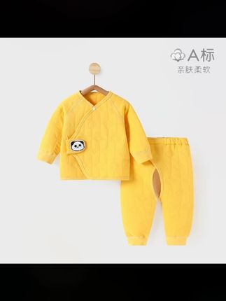 新生儿三层夹棉套装,纯棉,舒适透气,一套搞定!