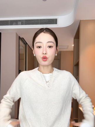 【部分现】辣妹镂空毛针织衫打底亨利长袖修身显瘦女内搭上衣M1 #ootd穿搭 #品质女装 #时髦精 #通勤搭配